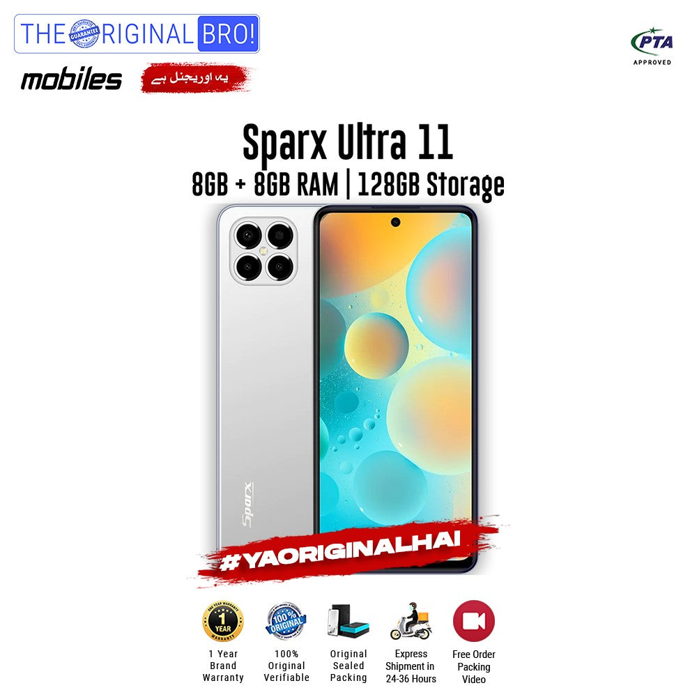 Sparx - Ultra 11 - Smartphone - 8GB RAM - 128GB Storage - White - The Original Bro Mobiles | Jodiabaazar.com