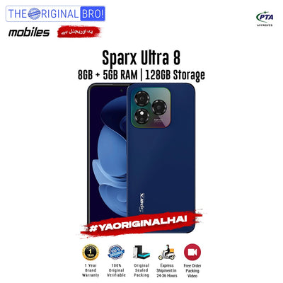 Sparx - Ultra 8 - Smartphone - 8GB RAM - 128GB Storage - Blue - The Original Bro Mobiles | Jodiabaazar.com