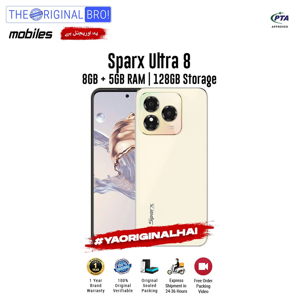 Sparx - Ultra 8 - Smartphone - 8GB RAM - 128GB Storage - White - The Original Bro Mobiles | Jodiabaazar.com