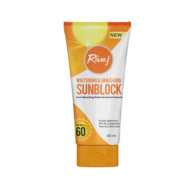 Rivaj - Sun Block - SPF60 - Whitening & Vanish - 120ml