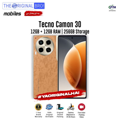 Tecno - Camon 30 - Smartphone - 12GB RAM - 256GB Storage - Brown - The Original Bro Mobiles | Jodiabaazar.com