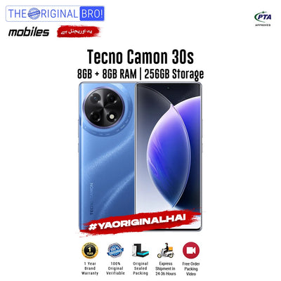 Tecno - Camon 30s - Smartphone - 8GB RAM - 256GB Storage - Blue - The Original Bro Mobiles | Jodiabaazar.com