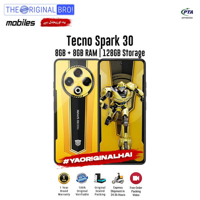 Tecno - Spark 30 - Smartphone - 8GB RAM - 128GB Storage - Gold - The Original Bro Mobiles | Jodiabaazar.com