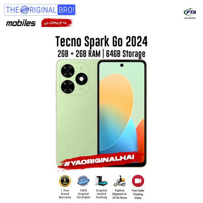 Tecno - Spark Go 2024 - Smartphone - 2GB RAM - 64GB Storage - Green - The Original Bro Mobiles | Jodiabaazar.com