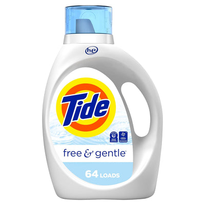 Tide - Liquid Laundry Detergent Soap - Free & Gentle Unscented 64Loads 92Oz