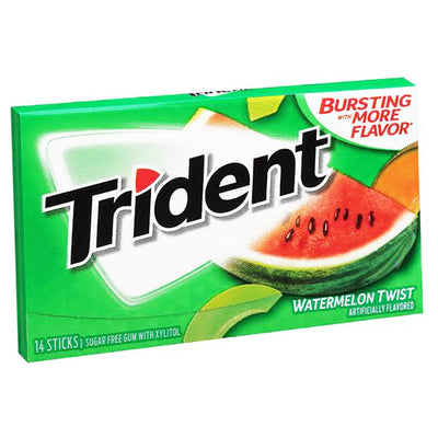 Trident - Sugar Free Gum - 12 Packs x 14 Pieces (168 Total Pieces) - Watermelon