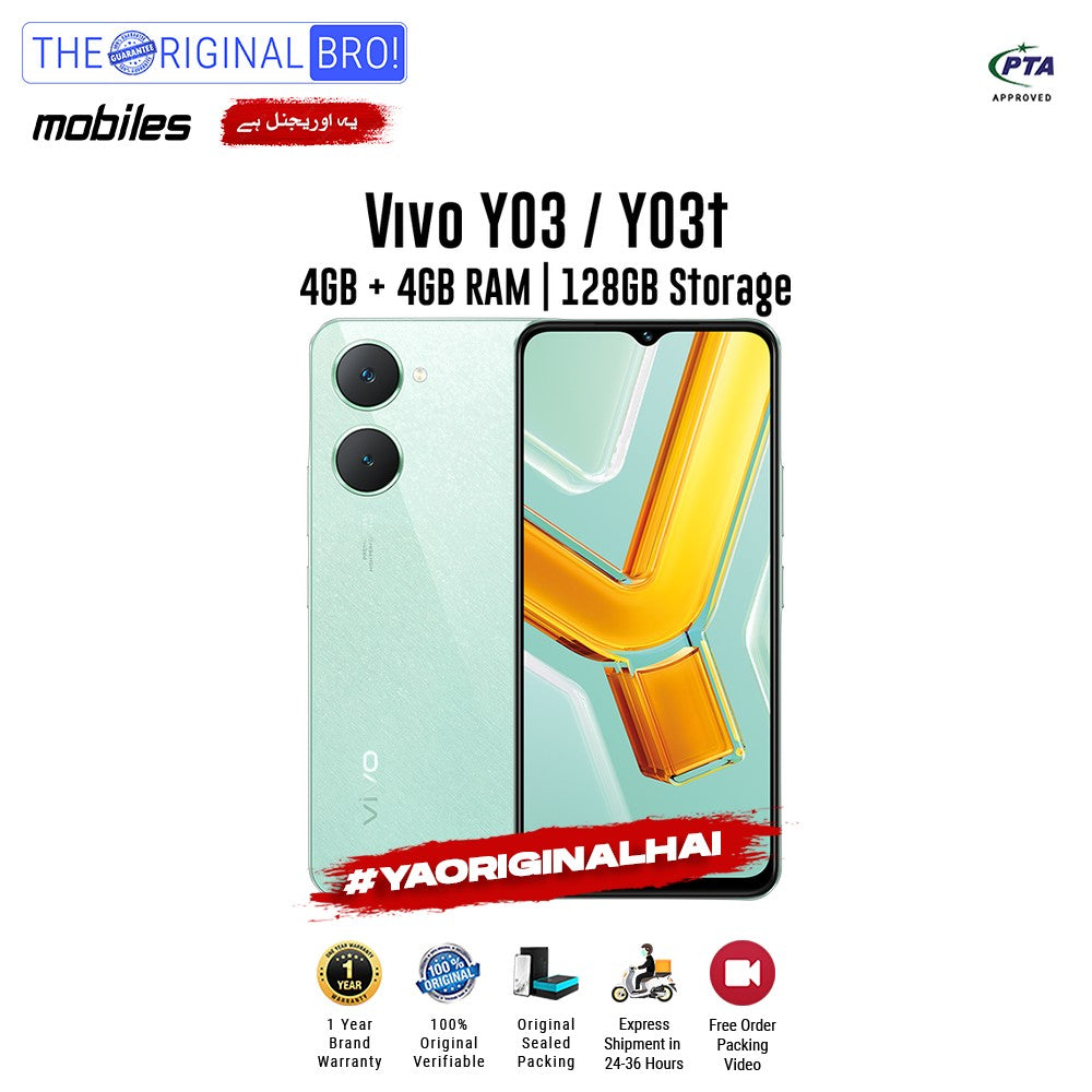 Vivo - Y03 / Y03t - Smartphone - 4GB RAM - 128GB Storage - Green - The Original Bro Mobiles | Jodiabaazar.com