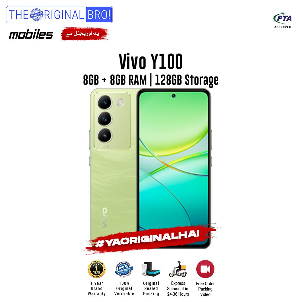 Vivo - Y100 - Smartphone - 8GB RAM - 128GB Storage - Green - The Original Bro Mobiles | Jodiabaazar.com