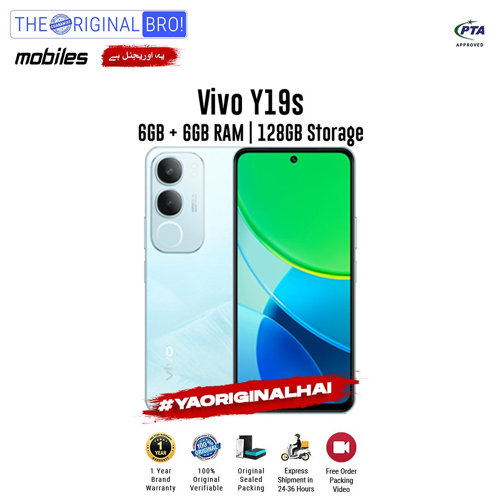 Vivo - Y19s - Smartphone - 6GB RAM - 128GB Storage - Blue - The Original Bro Mobiles | Jodiabaazar.com