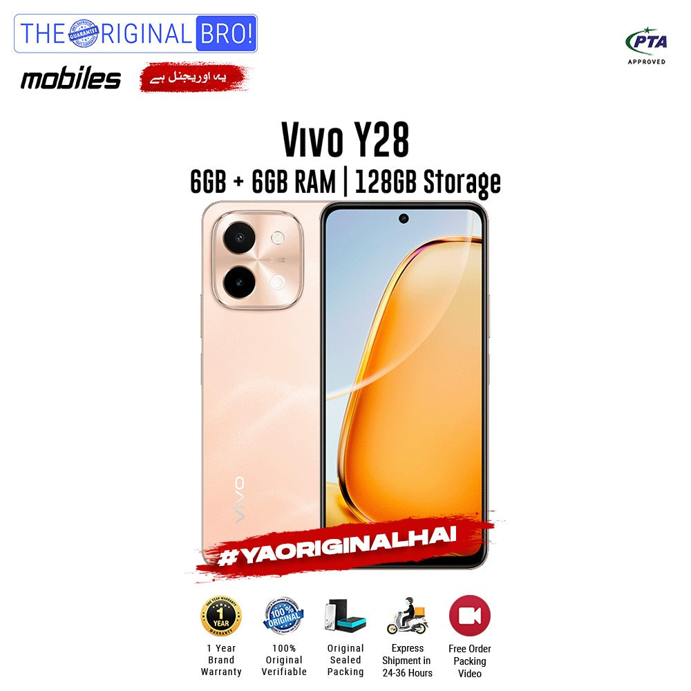 Vivo - Y28 - Smartphone - 6GB RAM - 128GB Storage - Orange - The Original Bro Mobiles | Jodiabaazar.com