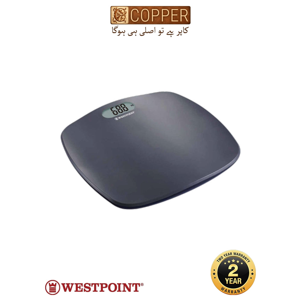 Westpoint - Digital Bathroom Body Scale - WF-7007 - Clear Glass - Battery Powered (CR2032) - 150kg Capacity / 100g Accuracy - Ultra Slim Tempered Glass