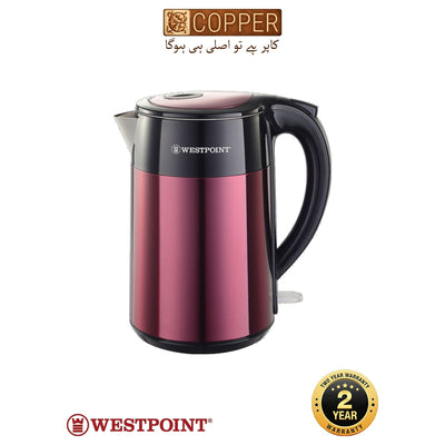 Westpoint - Deluxe Cordless Electric Kettle - WF-6174 - Black & Stainless Steel - 1850 Watts - 1.7 Litre - 360 Swivel Base