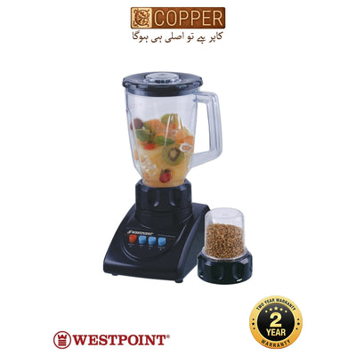 Westpoint - Deluxe Blender & Grinder 2-in-1 - WF-7181 - White & Glass - 400 Watts - 1.5 Litre Heavy Glass Jar - Heavy Glass Jug