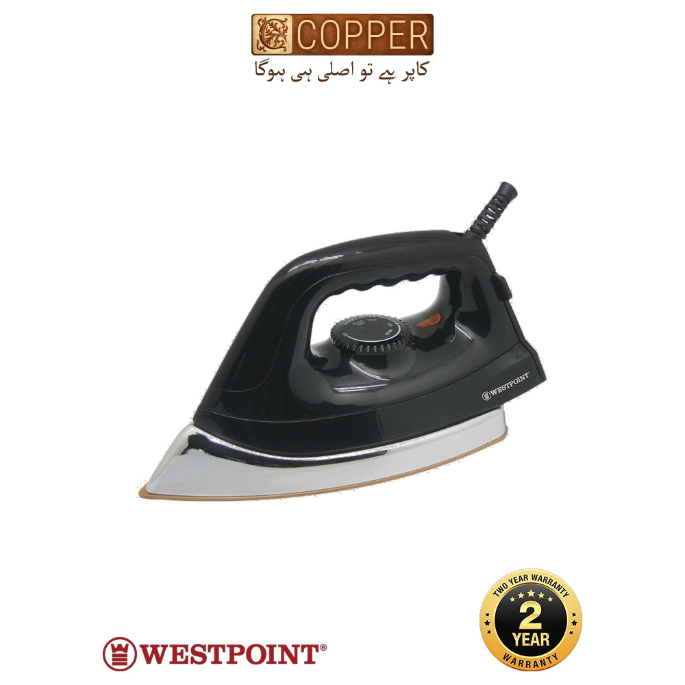 Westpoint Heavy-Duty Dry Iron WF-773 – 1000W Gold Non-Stick Soleplate