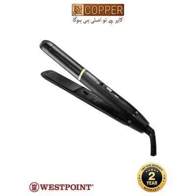 Westpoint - Hair Straightener - WF-6807 - Black & Gold - 35 Watts - 25x90mm Ceramic Plates - Ceramic Coated Plates