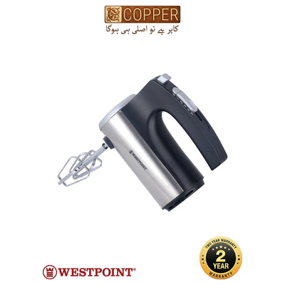 Westpoint - Hand Mixer - WF-9805 - White & Purple - 400 Watts - 2 Beaters & 2 Hooks - 5 Speed Turbo Function