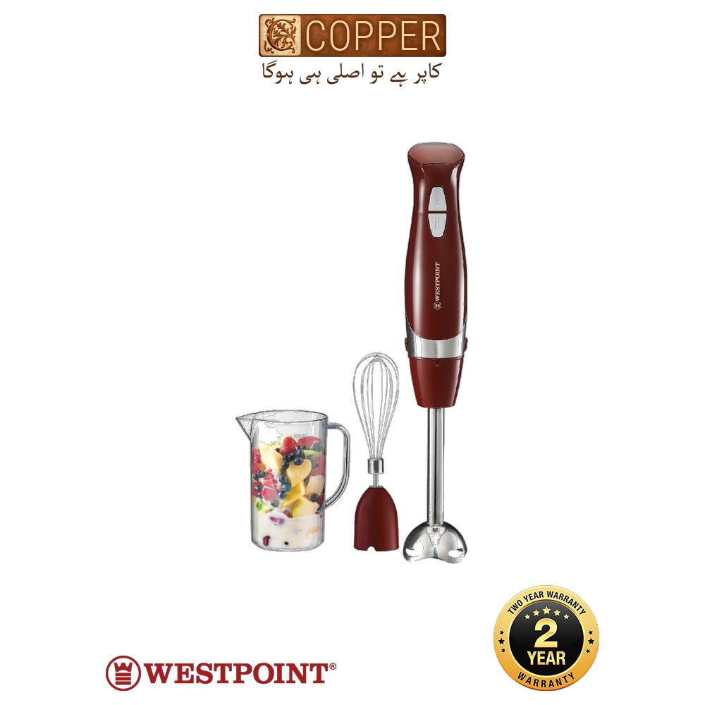Westpoint - Professional Hand Blender 2-in-1 - WF-9715 - Black & Silver - 600 Watts - 800ml Plastic Jar + Whisk - Blending Wand & Stainless Whisk