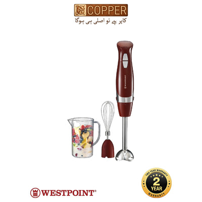 Westpoint - Professional Hand Blender 2-in-1 - WF-9715 - Black & Silver - 600 Watts - 800ml Plastic Jar + Whisk - Blending Wand & Stainless Whisk