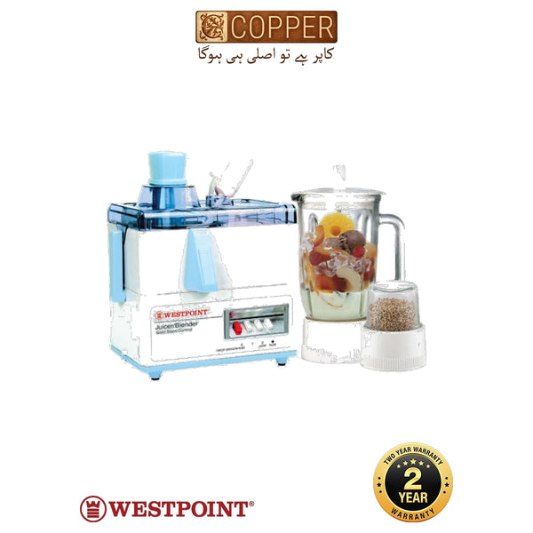 Westpoint Deluxe 3-in-1 Juicer Blender Dry Mill WF-7201GL – 500W Stainless Steel Spinner