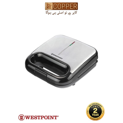 Westpoint - Deluxe Sandwich Toaster & Grill - WF-6686 - Black & Silver - 850 Watts - 2 Slice Deep Pocket - Non-Stick Coated Grill Plates
