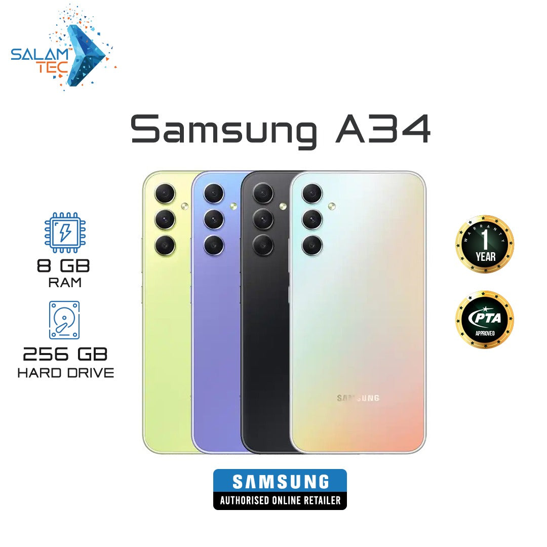 Samsung -  Galaxy A34 8GB RAM 256 GB -  Lime | Jodiabaazar.com