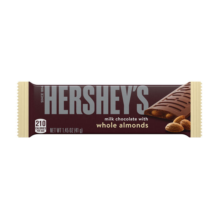 Hershey's - Creamy Milk Chocolate with Whole Almonds - Chocolate Bar - 41g x 36bars - 1470g