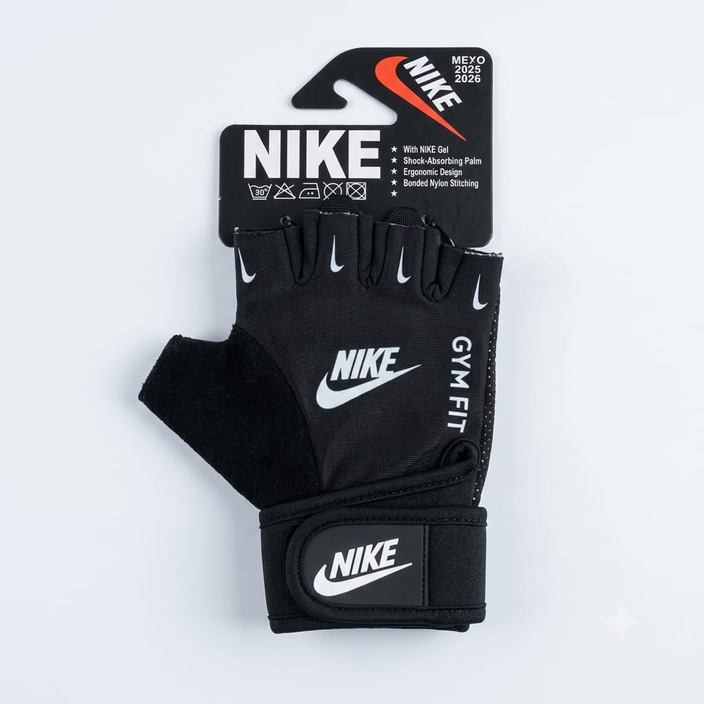 Nike Gym Fit Padded Weightlifting Gloves – Half-Finger Workout & Fitness Hand Wraps