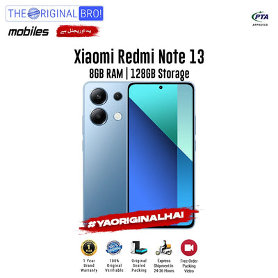 Redmi - Note 13 - 8GB RAM - 128GB Storage - Blue - PTA Approved - The Original Bro | Jodiabaazar.com