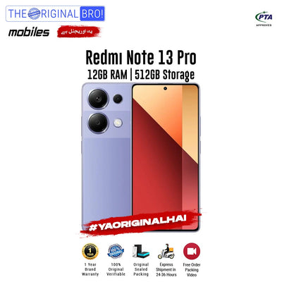 Redmi - Note 13 Pro - 12GB RAM - 512GB Storage - Purple - PTA Approved - The Original Bro | Jodiabaazar.com