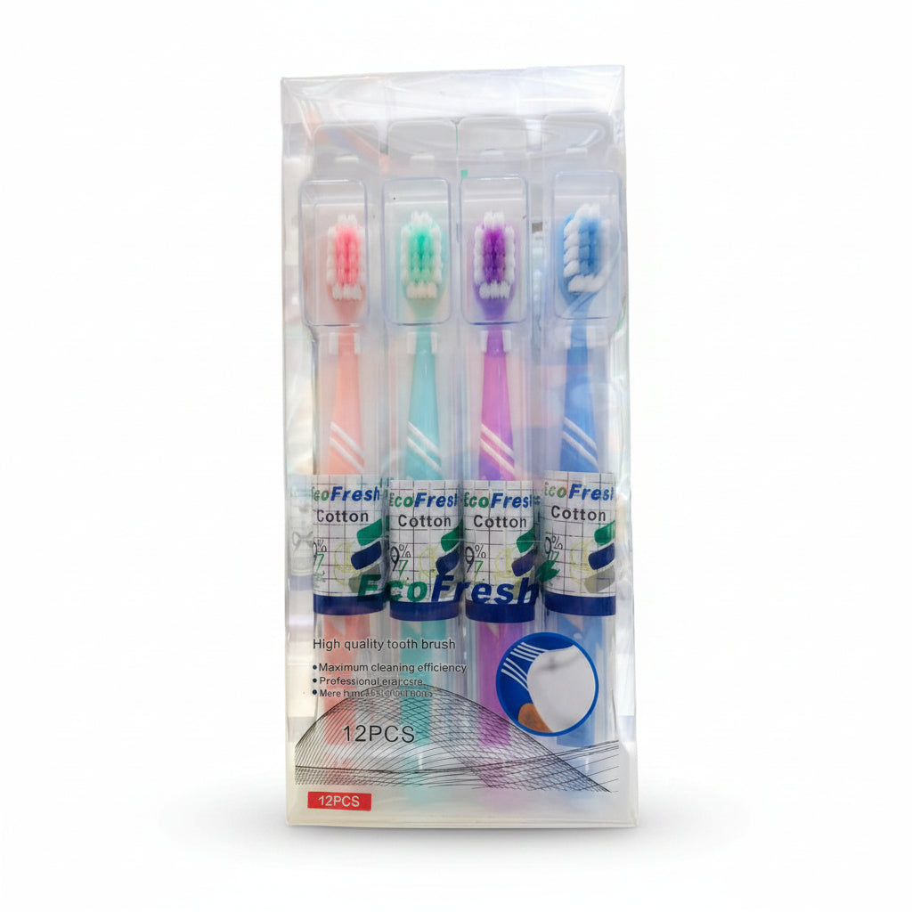 EcoFresh Cotton - TOOTH BRUSH - 12 Pcs Pack