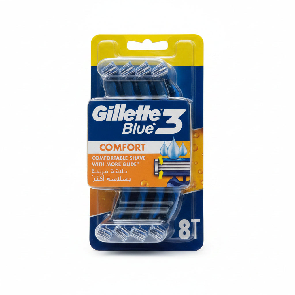 GILLETTE - BLUE 3 - COMFORT - Disposable Shaving Blades - 8 Razors Pack