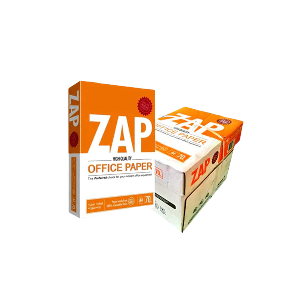 Zap - 70 GSM - A4 Printing Paper - 5 x 500 Sheets - (5 Ream)