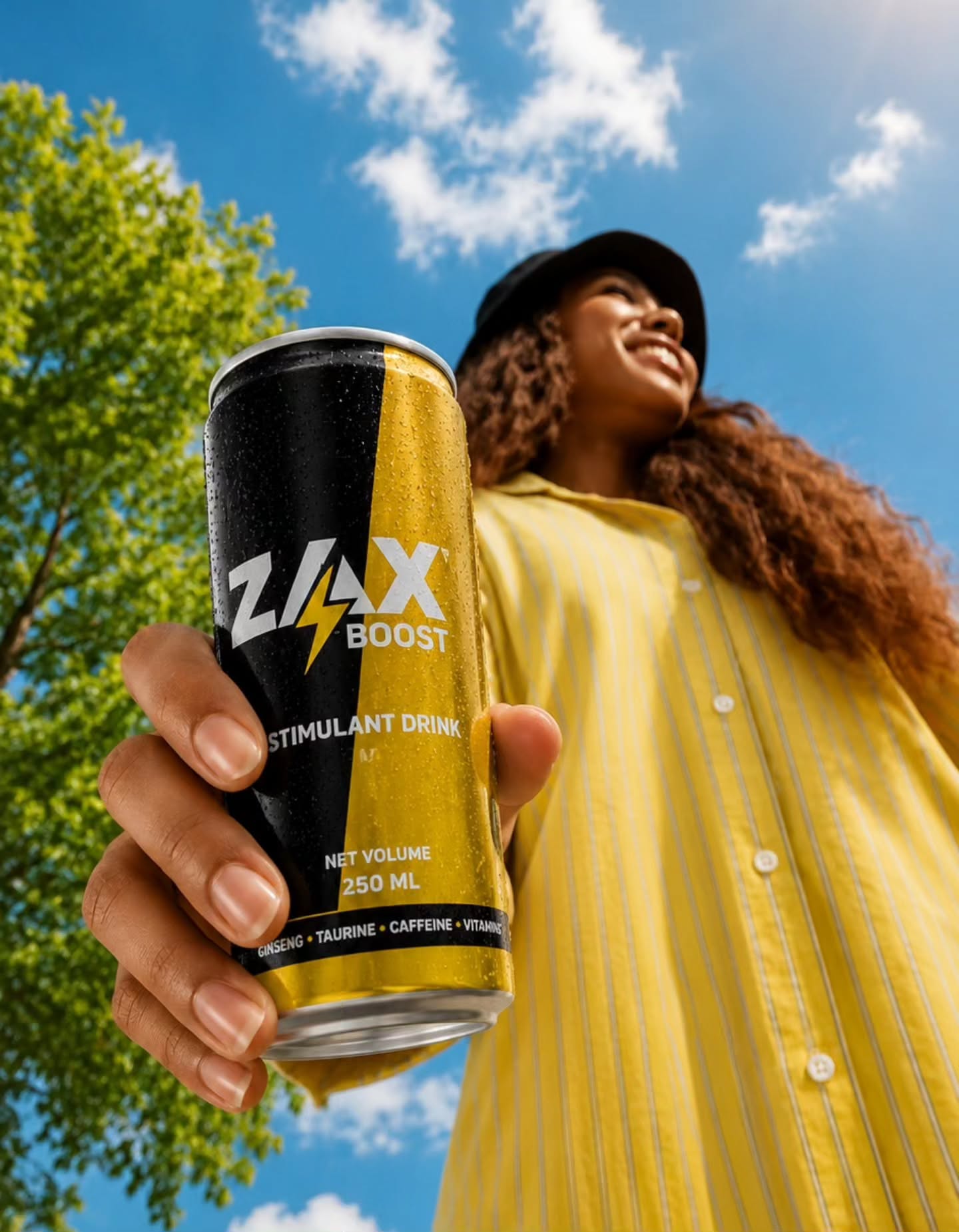 ZAX BOOST - STIMULANT DRINK - Ginseng - Taurine - Caffeine - Vitamins - 250ml x 12 pcs