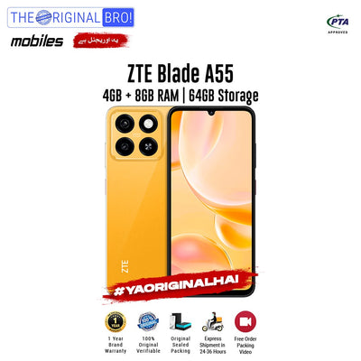 ZTE - Blade A55 - Smartphone - 4GB RAM - 64GB Storage - Orange - The Original Bro Mobiles | Jodiabaazar.com