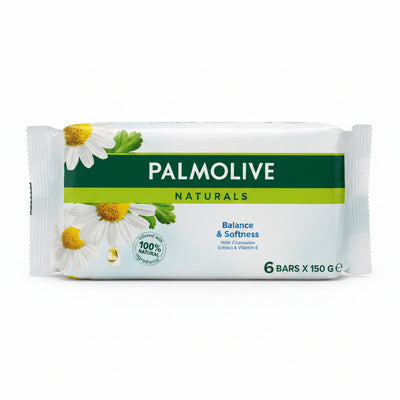 PALMOLIVE - NATURALS - SOAP BAR - BALANCE & SOFTNESS - 6 BARS X 150G