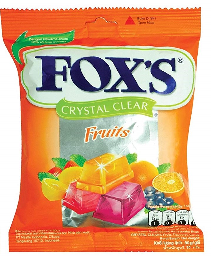 Nestle Fox's - Crystal Clear - Fruits - Flavored Candy - 90 gm