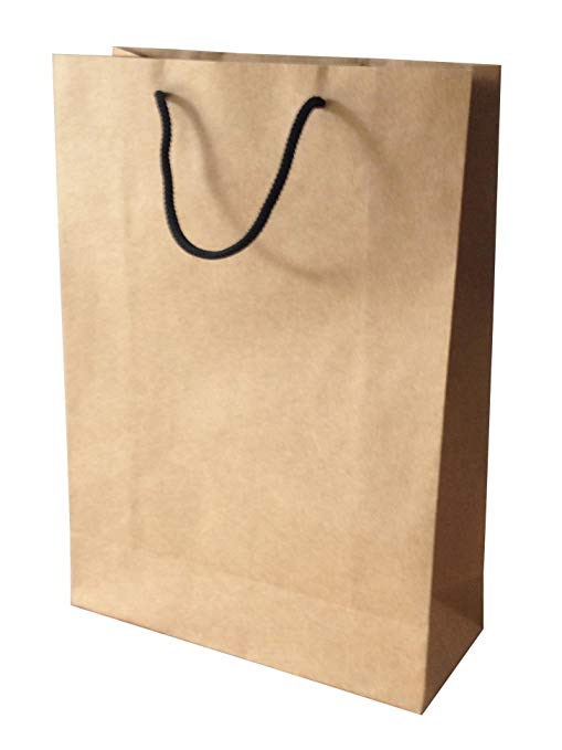 JB - Browncraft - Paper Bags - 14.5"X10" with rope handle - 100 Pcs