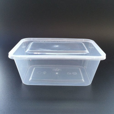 1500 ML - Container Boxes -Transparent Plain - Plastic Disposable Food Container With Lid