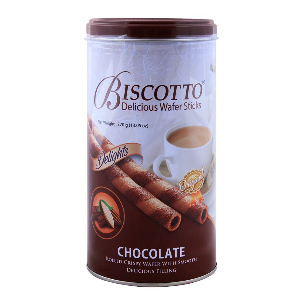 Biscotto - Cream Wafers - Roll Sticks - Chocolate Flavoured - 370g