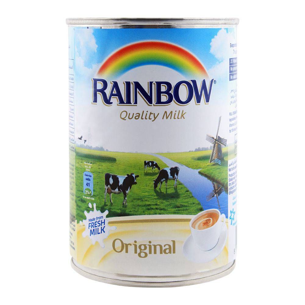 Rainbow Milk - Evaporated Milk - 410 grams - Filled Tin - Imported