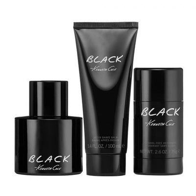 Kenneth Cole Black Men Perfume Set - EDT 100ml+ After Shave 100ml + Deodorant 75g