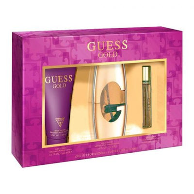 Guess Gold Perfume Set For Women - EDP 75ml + Travel Spray 15ml + Body Lotion 200ml