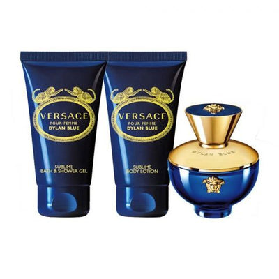 Versace Dylan Blue Pour Femme Set EDP 100ml+Body Lotion+Shower Gel+Beauty Pouch