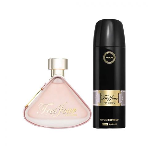 Armaf Tres Jour Perfume Gift Set For Women - Eau De Parfum 100ml + Body Spray 200ml