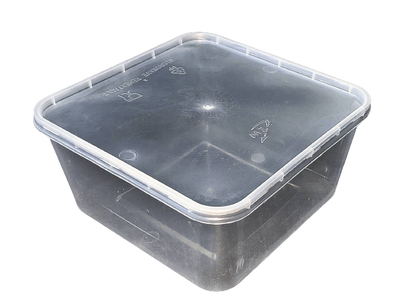 2000 ML - Container Boxes -Transparent Plain - Plastic Disposable Food Container With Lid