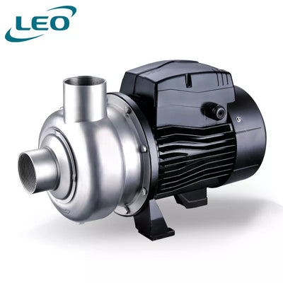 LEO - ABK-100 - 750 W - 1.0 HP - Stainless Steel SEMI OPEN IMPELLER Centrifugal Pump- 380V~400V THREE PHASE- SIZE:- 1 1-2 " X 1 1-2"- ITALY Patent DESIGN European STANDARD