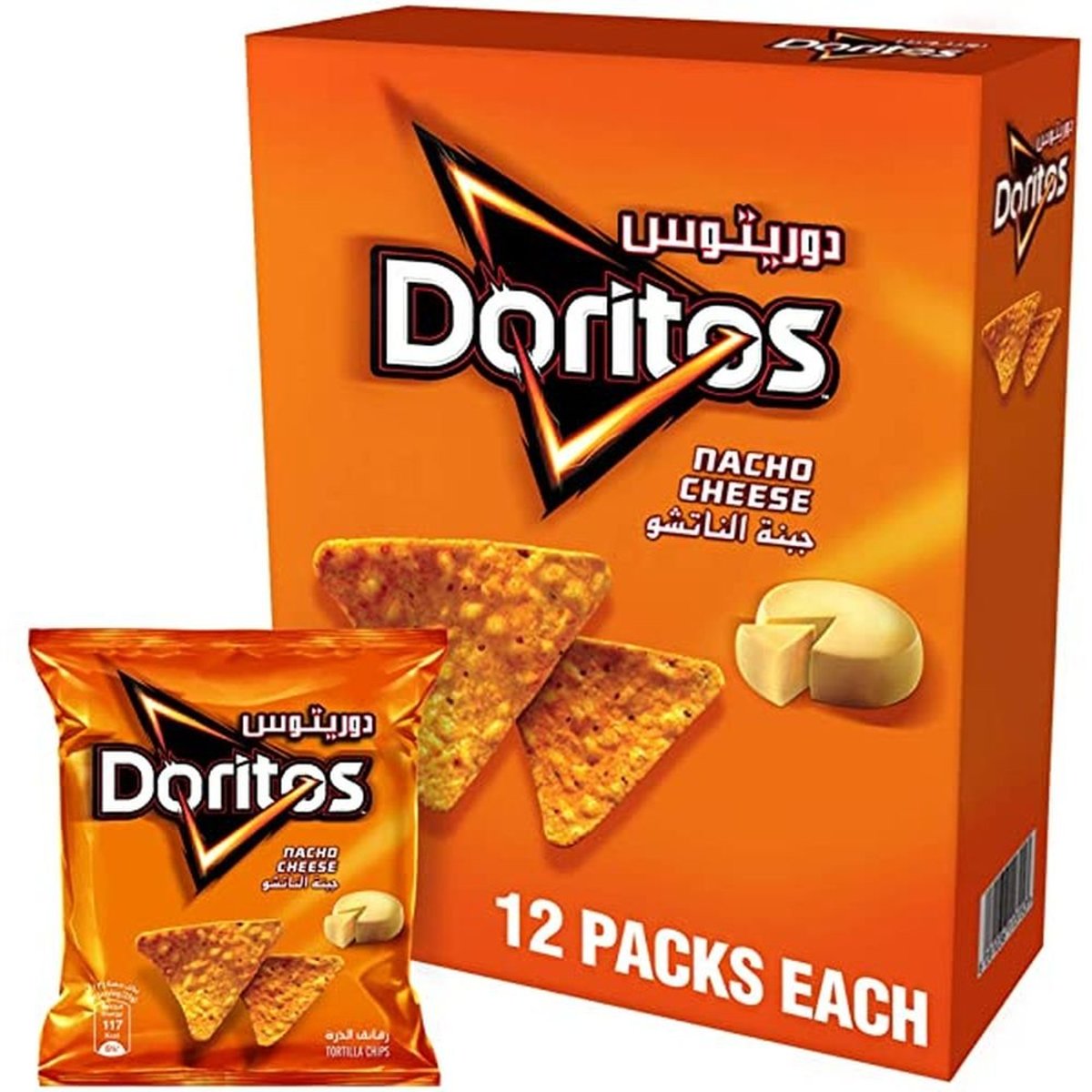 Doritos - Nacho Cheese - Flavored Tortilla Chips - 23 gm (12 Packs)