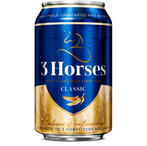 3 Horses - Non Alcoholic - Classic - Malt Beer - 330ml - Pack - 24