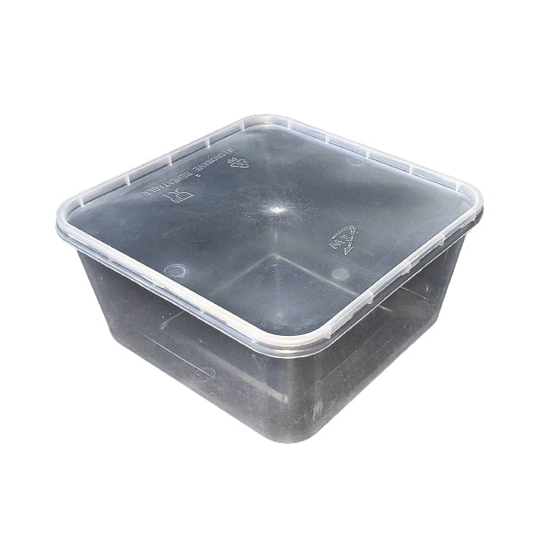 Plastic Container Box - 3000 ML - With Lid - 100 Pcs