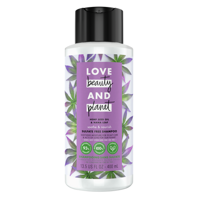 Love, Beauty & Planet - Sulfate Free -  Hemp Seed Oil & Nana Leaf - Shampoo - 400 ML | Jodiabaazar.com